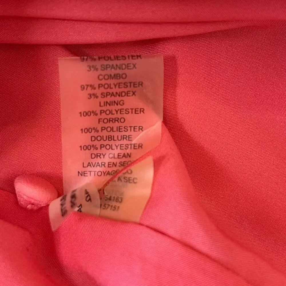 VINCE CAMUTO Pink Salmon Lace Overlay Sheath Dress Floral Sleeveless Size 10 - Picture 12 of 15